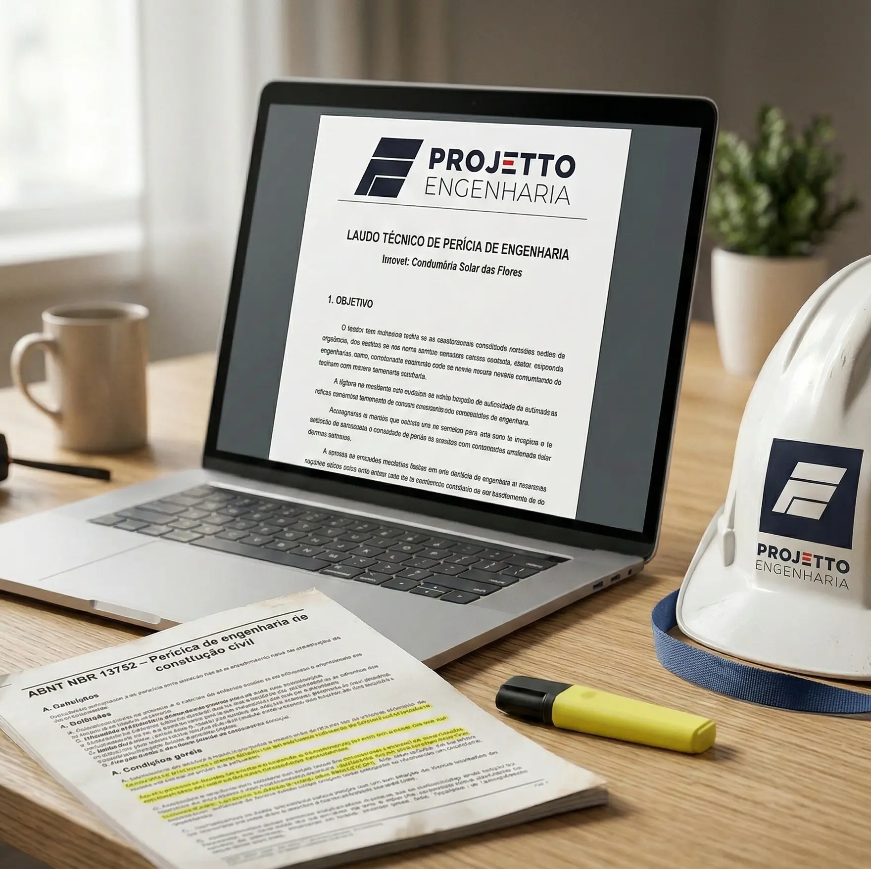 Elaboração de Laudo Técnico de Perícia de Engenharia pela Projetto Engenharia, fundamentado nas diretrizes da NBR 13752 - Perícias de engenharia na construção civil.